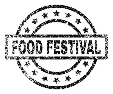 Dokulu gıda Festival damga mühür çizik