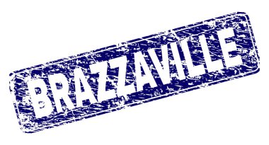 Yuvarlatılmış dikdörtgen damga grunge Brazzaville çerçeveli