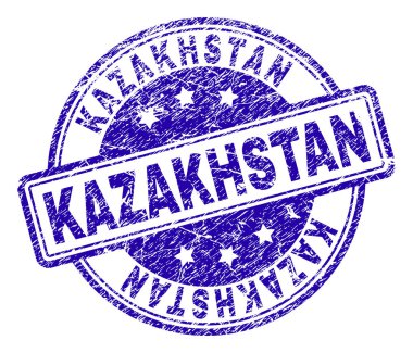 Grunge Kazakistan damga mühür dokulu