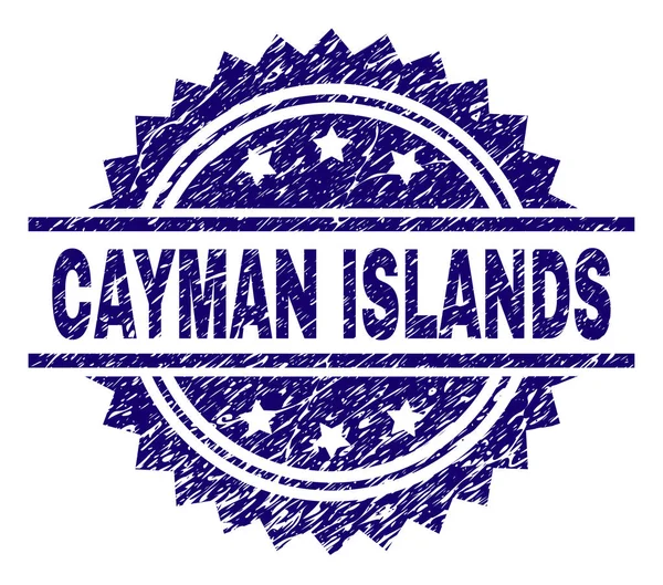 Sello de sello de ISLAS CAYMAN con textura rayada — Vector de stock
