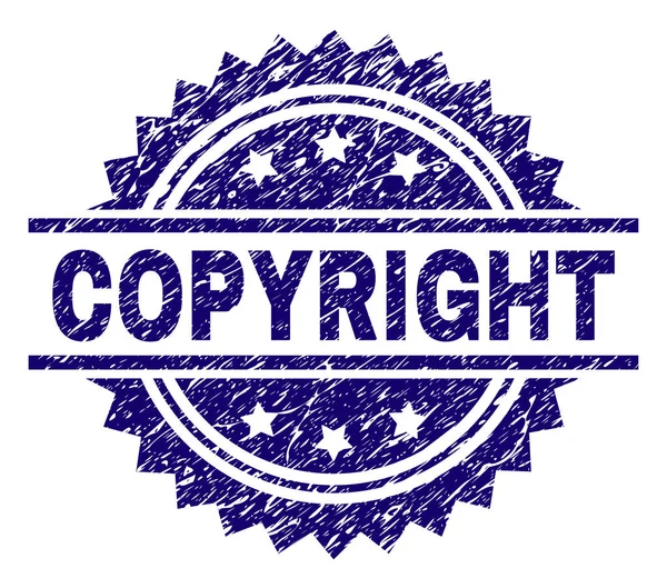Zerkratzte texturierte Urheberrechtsstempel — Stockvektor