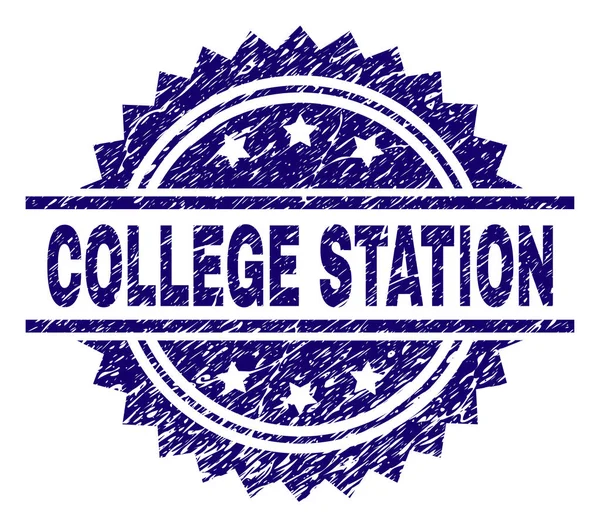 Grunge Textured COLLEGE STATION Stamp Seal — Stock Vector