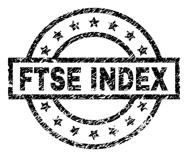 Sello de sello FTSE INDEX con textura rayada — Archivo Imágenes Vectoriales