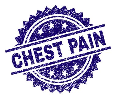 Grunge göğüs ağrısı damga mühür dokulu