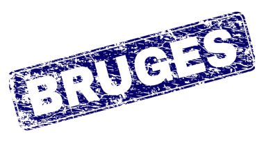 Yuvarlatılmış dikdörtgen damga çizilmiş Bruges çerçeveli
