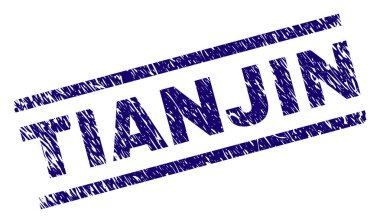 Grunge Tianjin damga mühür dokulu