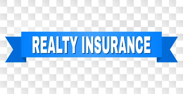 Blauw lint met Realty verzekering titel — Stockvector