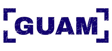 Dokulu Guam damga mühür köşeler arasında çizik