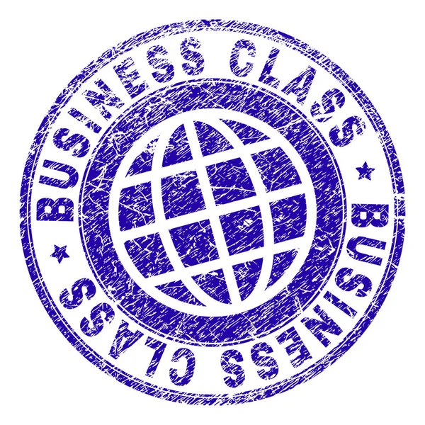 Scratched Textured BUSINESS CLASS Stamp Seal — Stock Vector