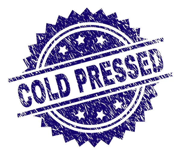 Selo de carimbo PRESSED de frio texturizado riscado —  Vetores de Stock