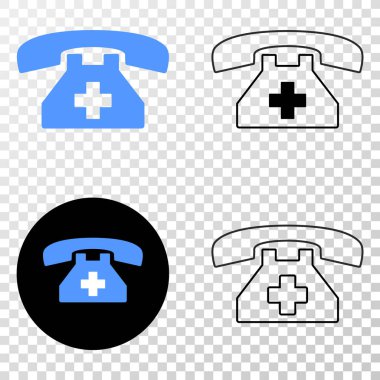 İlk yardım telefon vektör Eps simge kontur sürümü ile