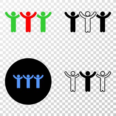 Dans eden insanlar kontur sürümü ile simgesini Eps vektör