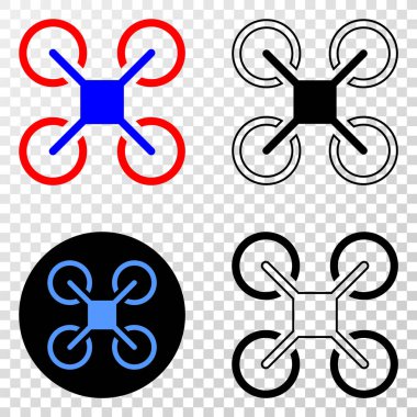 Quadcopter vektör Eps simge kontur sürümü ile