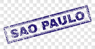 Grunge Sao Paulo dikdörtgen damgası