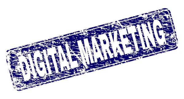 Grunge Digital Marketing gerahmt Rechteck-Stempel — Stockvektor