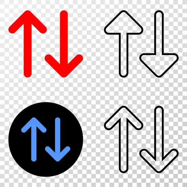 Vertical Exchange Arrows Vector EPS Icono con la versión de contorno — Archivo Imágenes Vectoriales