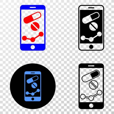 Mobil eczane grafik vektör Eps simge kontur sürümü ile