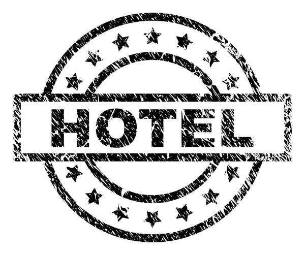 Grunge Hotel damga mühür dokulu — Stok Vektör