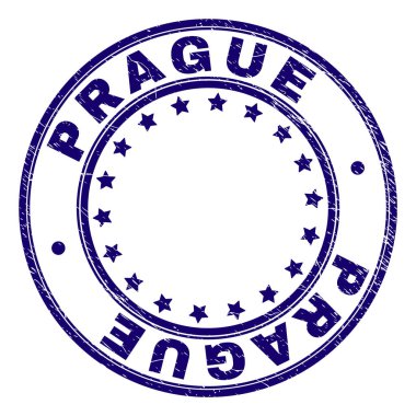 Damga mühür yuvarlak çizik dokulu Prag
