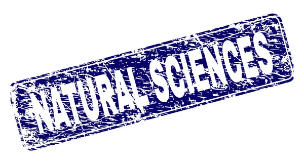 Grunge SCIENZE NATURALI Incorniciato Rettangolo arrotondato Francobollo — Vettoriale Stock