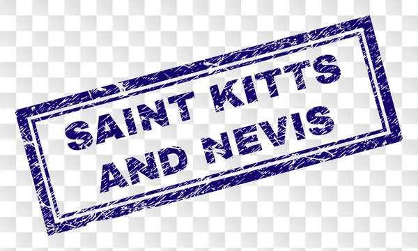 Çizik Saint Kitts ve Nevis dikdörtgen damgası