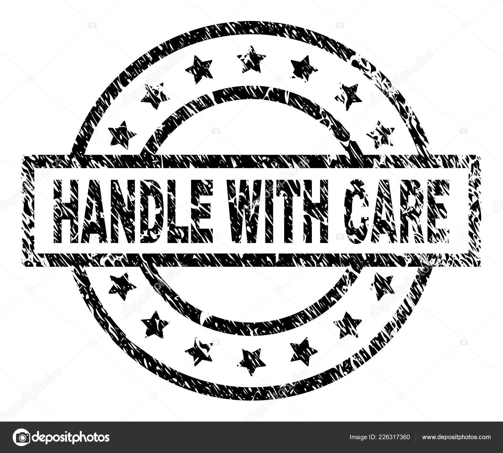 Grunge Textured Handle With Care Stamp Seal Vector Image By C Newdesignillustrations Vector Stock