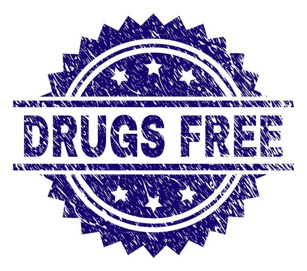 Sello de sello GRunge Textured DRUGS FREE — Archivo Imágenes Vectoriales