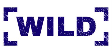 Dokulu vahşi damga mühür köşeler arasında çizik