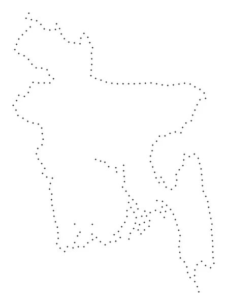 Mapa de Dot Stroke Bangladesh — Archivo Imágenes Vectoriales