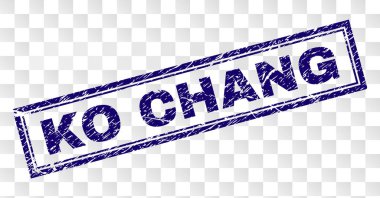 Grunge Ko Chang dikdörtgen damgası