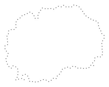 Noktalı kontur Makedonya Haritası