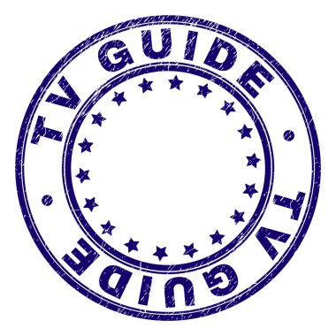 Tv Rehberi damga mühür yuvarlak grunge dokulu