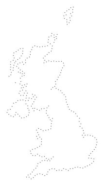 Nokta kontur İngiltere harita