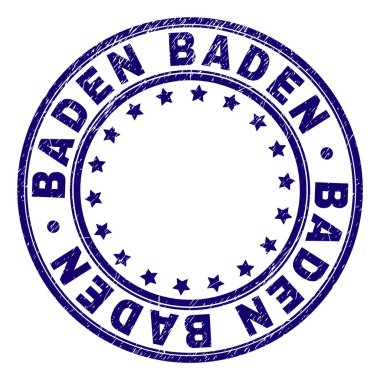 Dokulu Baden Baden damga mühür yuvarlak çizik