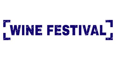 Grunge Şarap Festivali damga mühür köşeleri içinde dokulu