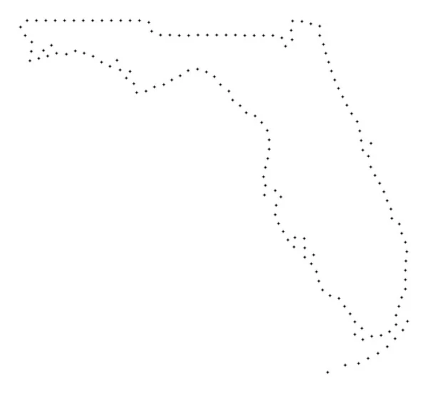 Карта точечного удара во Флориде — стоковый вектор
