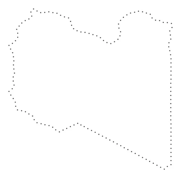 点線ストローク リビア地図 — ストックベクタ