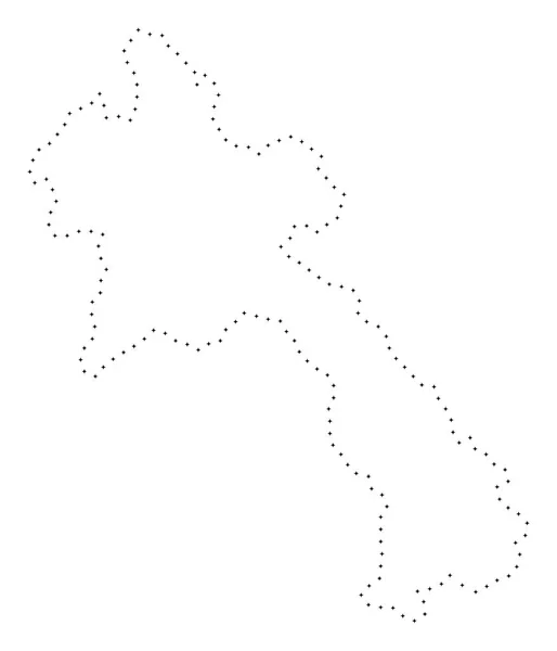 Punkt-Strich-Laos-Karte — Stockvektor