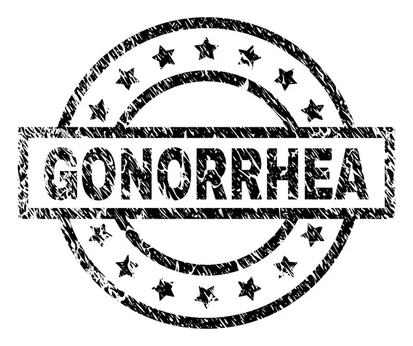 Sello de sello de GONORRHEA texturizado rayado — Archivo Imágenes Vectoriales