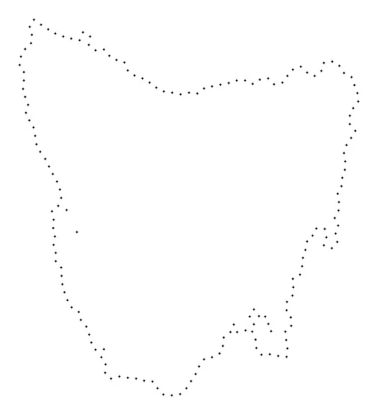 Golpe punteado Tasmania Island Mapa — Archivo Imágenes Vectoriales