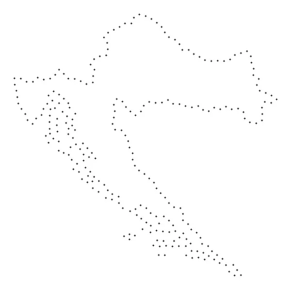 点冲程克罗地亚地图 — 图库矢量图片