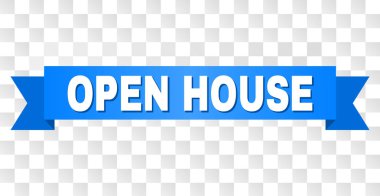 Blue Tape with OPEN HOUSE Caption clipart