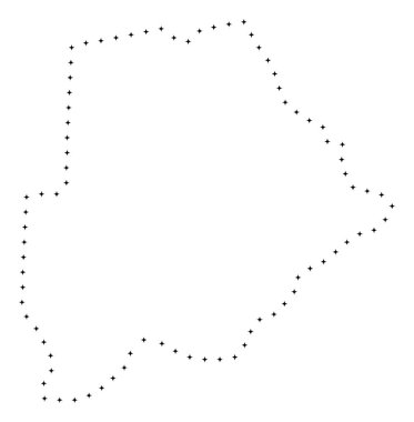 Noktalı kontur Botsvana Haritası