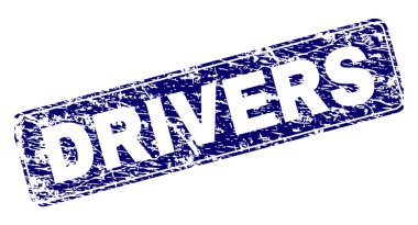 Yuvarlatılmış dikdörtgen damga grunge sürücüleri çerçeveli