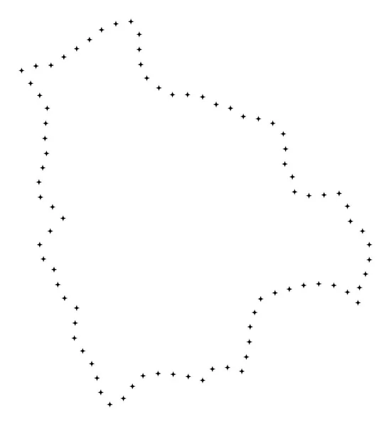 ドット ストローク ボリビアの地図 — ストックベクタ