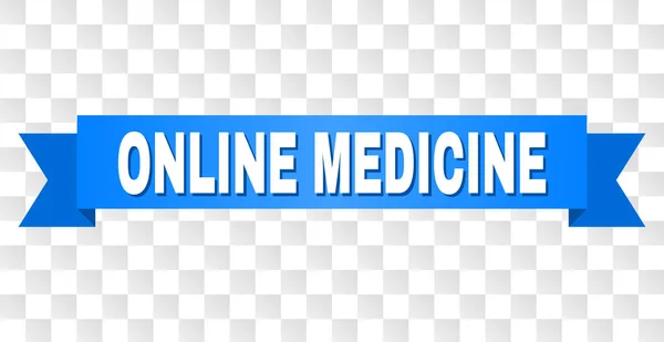 Cinta azul con texto MEDICINA ONLINE — Archivo Imágenes Vectoriales