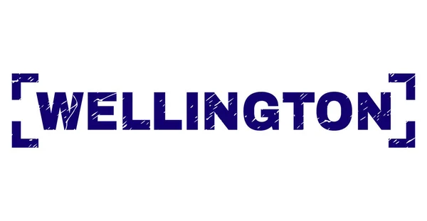 Grunge texturierte Wellington Stempelsiegel innen Ecken — Stockvektor