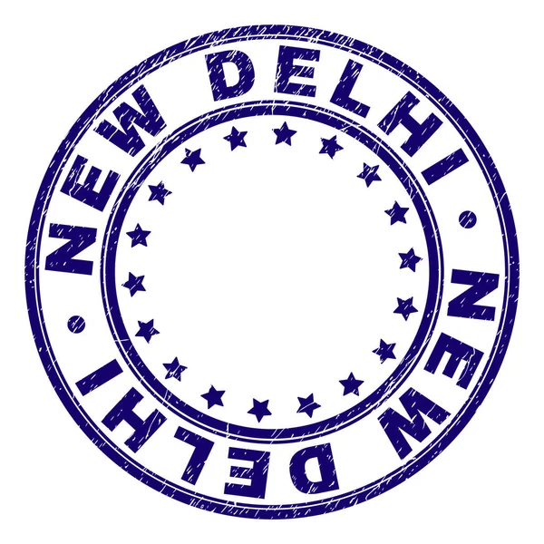 Grunge texturerat New Delhi runda stämpelplatta — Stock vektor