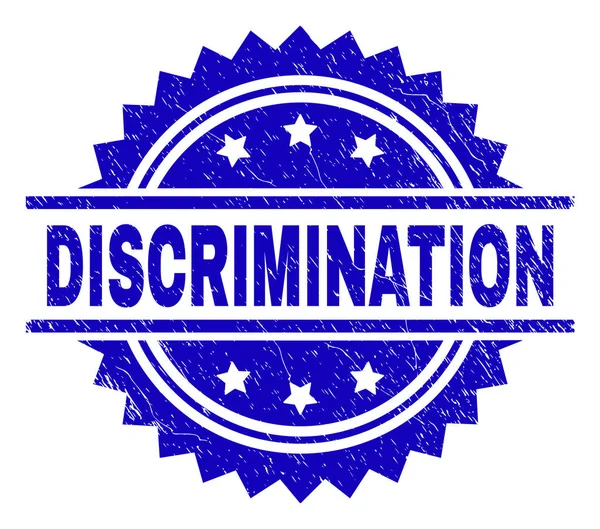 Selo de carimbo de discriminação texturizado riscado — Vetor de Stock
