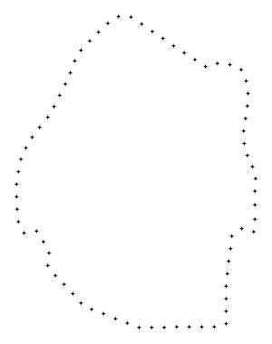 Nokta kontur Svaziland Haritası